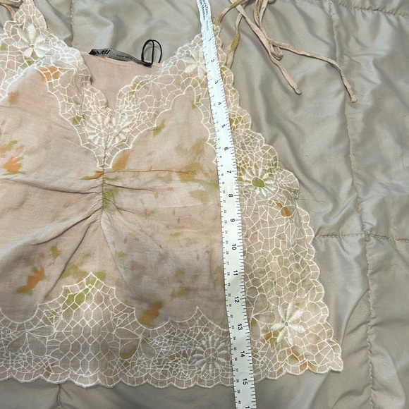Zara Art Deco XS Floral Appliqué Crop Cami - Picture 11 of 11